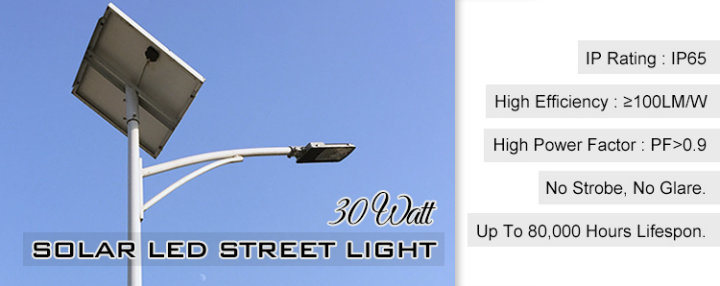 Outside LED Lighting Galvanized Solar Power Street Lamp Post