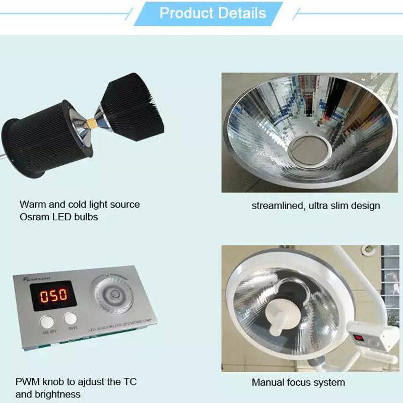 Vertical Movable Cold Light Shadowless Operating Lamp for Medical Supply