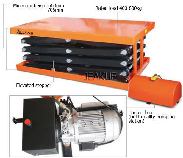 800kg Four-Scissor Immovable Electric Lift Table