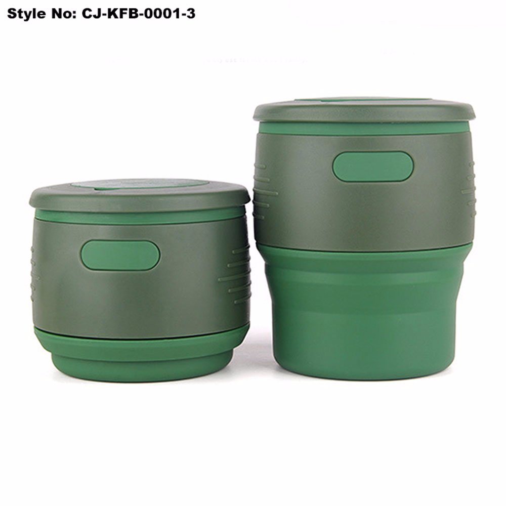 Wide Mouth Soft Collapsible Silicone Insulated Travel Coffee Mugs