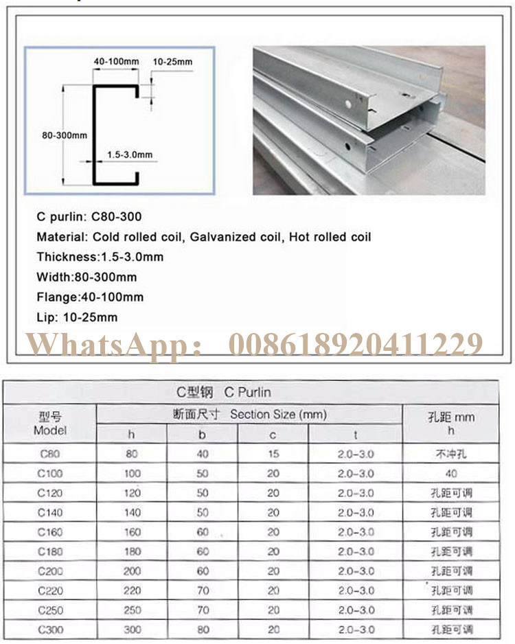 Steel Strip C Shape Roll Forming Machine