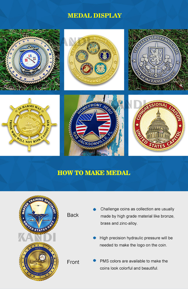 Custom Die Casting Enamel Antique Metal Coin Soft Navy Hard Enamel Silver Air Force USA Usn Coin Souvenir Challenge Coin