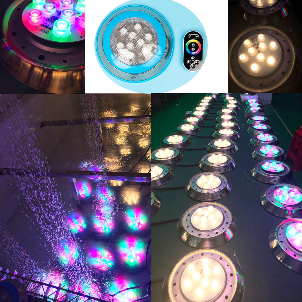 High Power Color Change SS304 IP68 12V Remote Control LED Underwater Swimming Pool Light