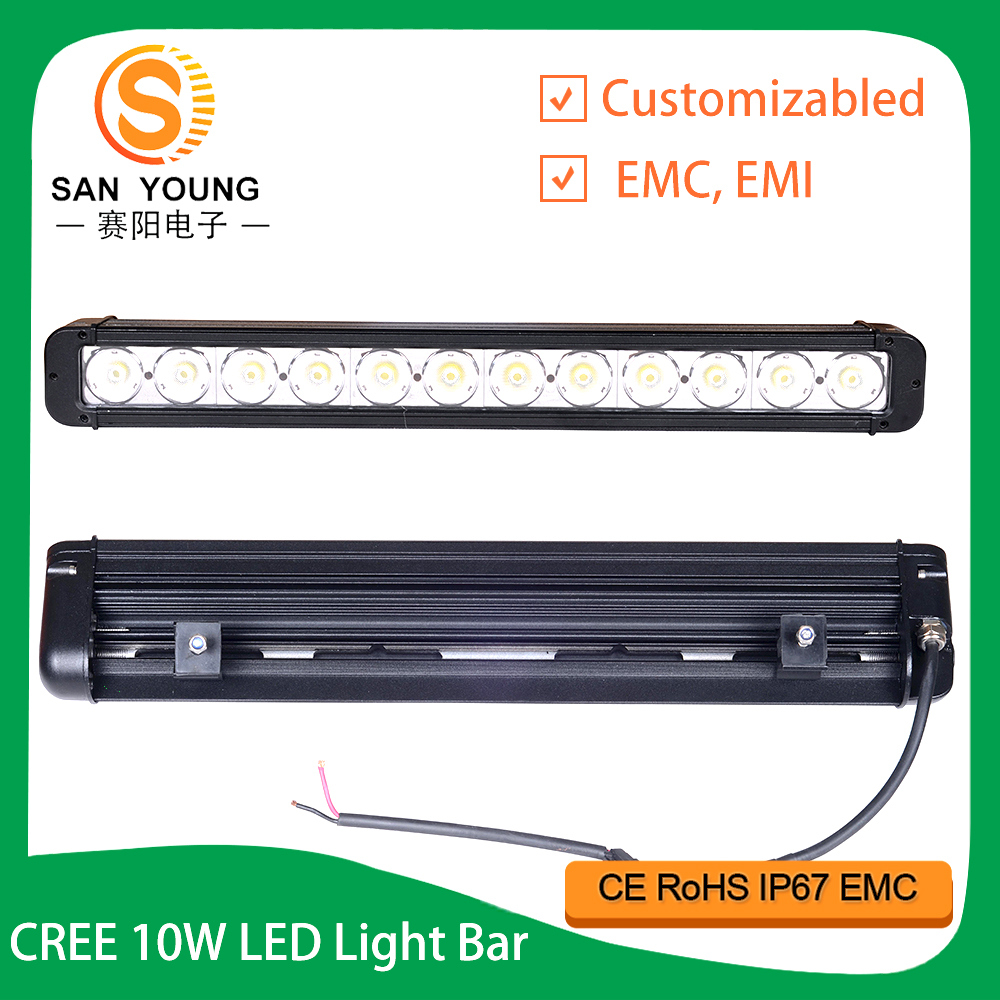 Auto Single Row CREE 10W LED Light Bar 4X4 Super Bright Automobile Offroad Driving