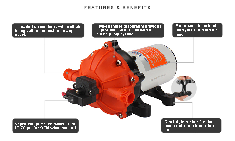 High Pressure 12V DC Mini Diaphragm Pump for Car Washing