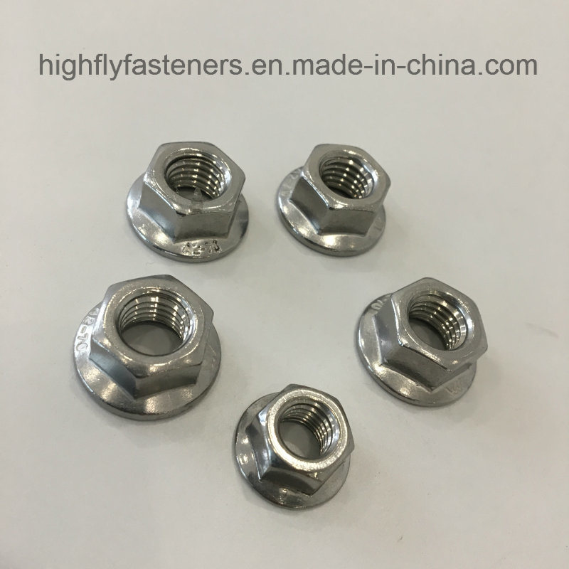 304 Stainless Steel DIN6923 Metric Flange Nuts M6 Flange Nut