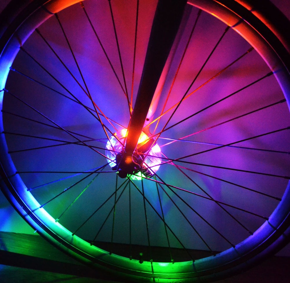 Bike Spoke Wheel Safety Warning LED Bicycle Hubs Lighting Light