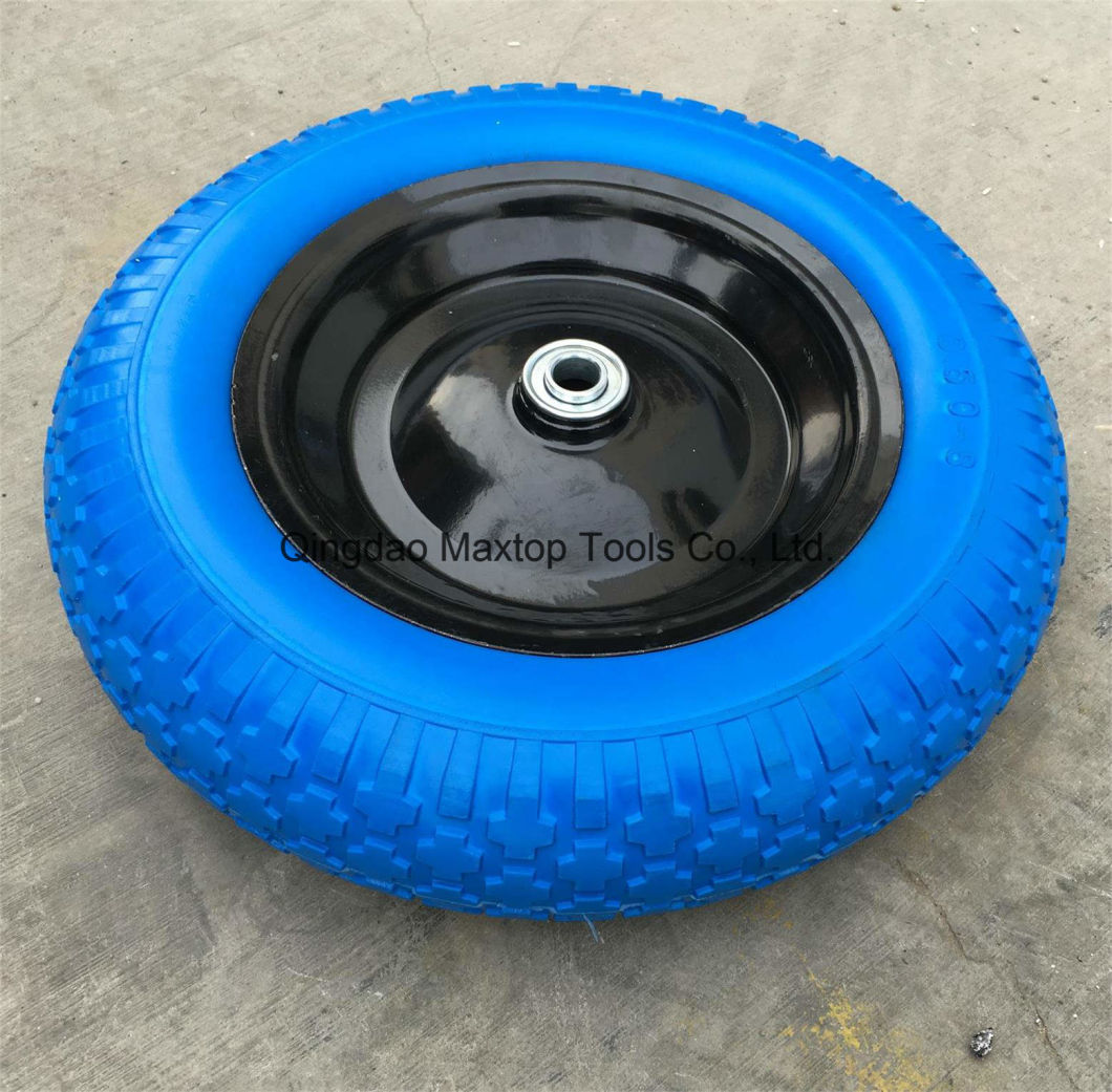 China Qingdao 400-8 PU Foam Hand Trolley Wheel