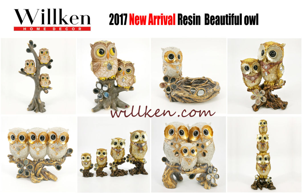 Souvenir Resin High Quality Table Christmas Decoration Owl Sculpture Made in China