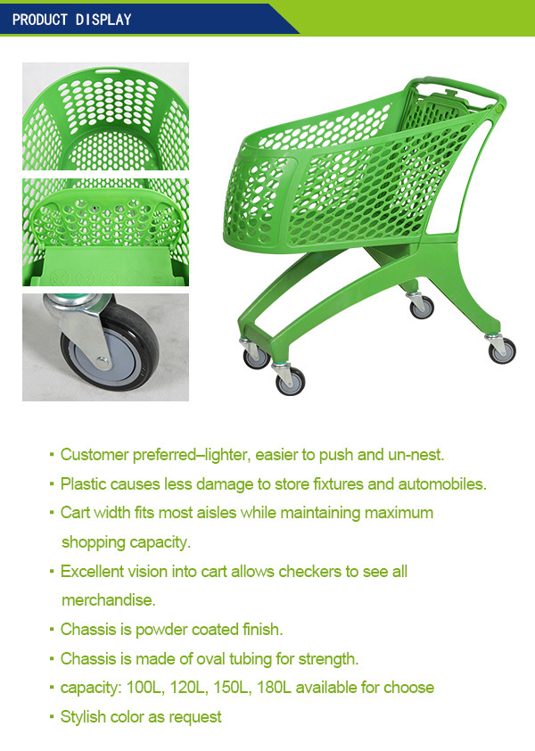 Good Price Plastic Grocery Shopping Carts for Sale