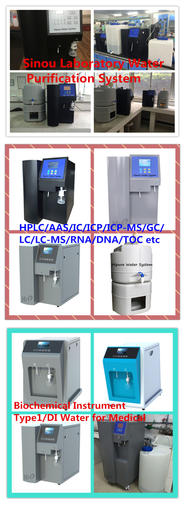 Biochemical Type 1 Deionized Di Water Instrument for Lab 75