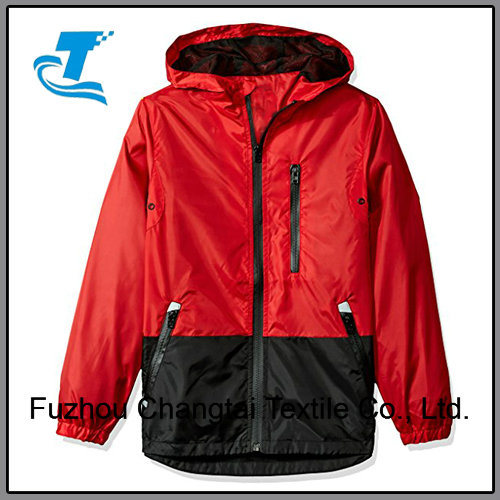 Boys' Colorblock Water Resistance Windbreaker Hooded Jacket