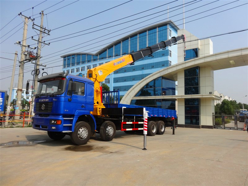 Shacman 12 Wheeler Cargo Chassis with Chianese Brand Truck Crane
