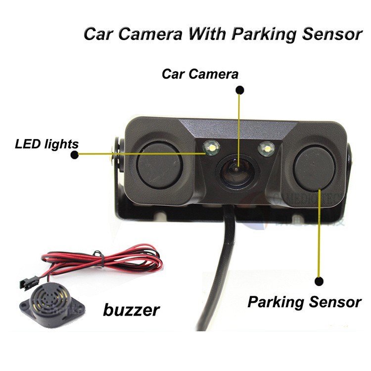 Rear View Video Parking Sensor 3 in 1 Car Camera and 2 Sensor with Bibi Alarm