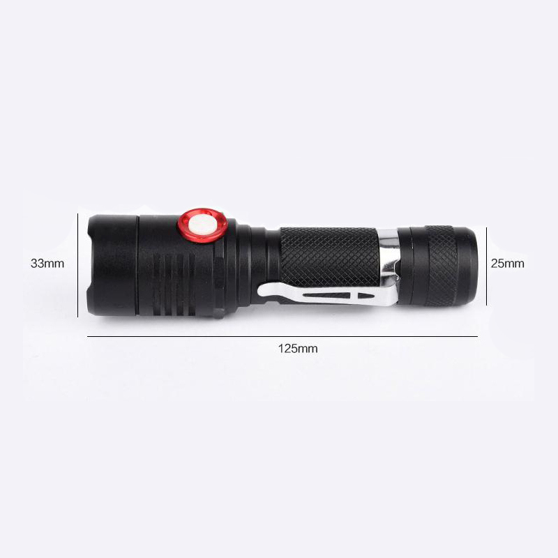 Smart Rechargeable T6 800lumens Aluminum Bright 10W Mini LED USB Flashlight