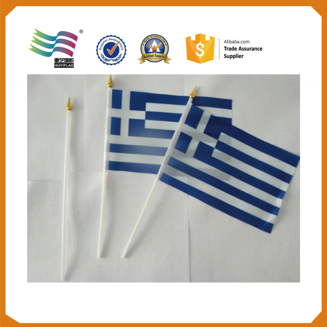 Custom Printed Polyester Paper Plastic Hand Flag Waving (HYHF-AF063)