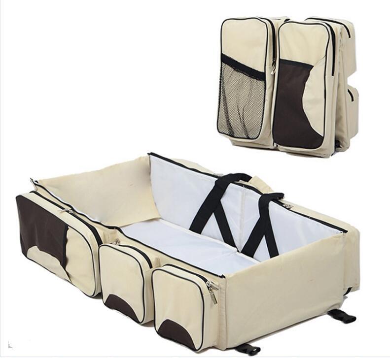 Multi-Functional Portable Mummy Bag Folding Crib Newborn Babay Diaper Bag