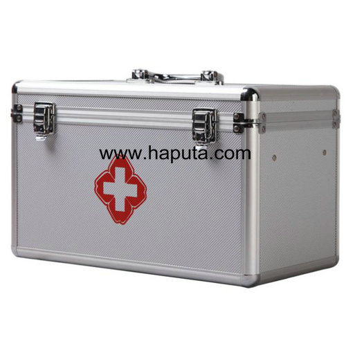 Hard Silver Medical First Aid Case with Trays (HMC-1009)