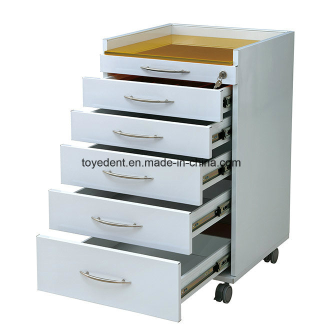 Hot Sale Mobile Locking Steel Storage Dental Cabinet with Glass Window