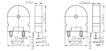 22mm 3V 2700Hz Piezo Buzzer Transducer (MSPT22C)