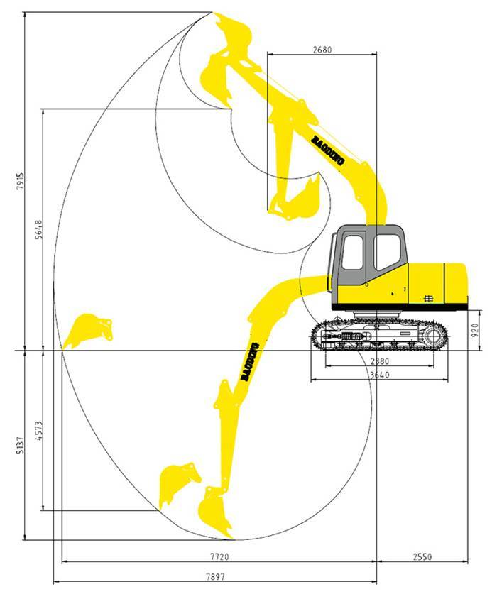 High Strength Crawler Excavator with Operating Handle Ergonomic Design