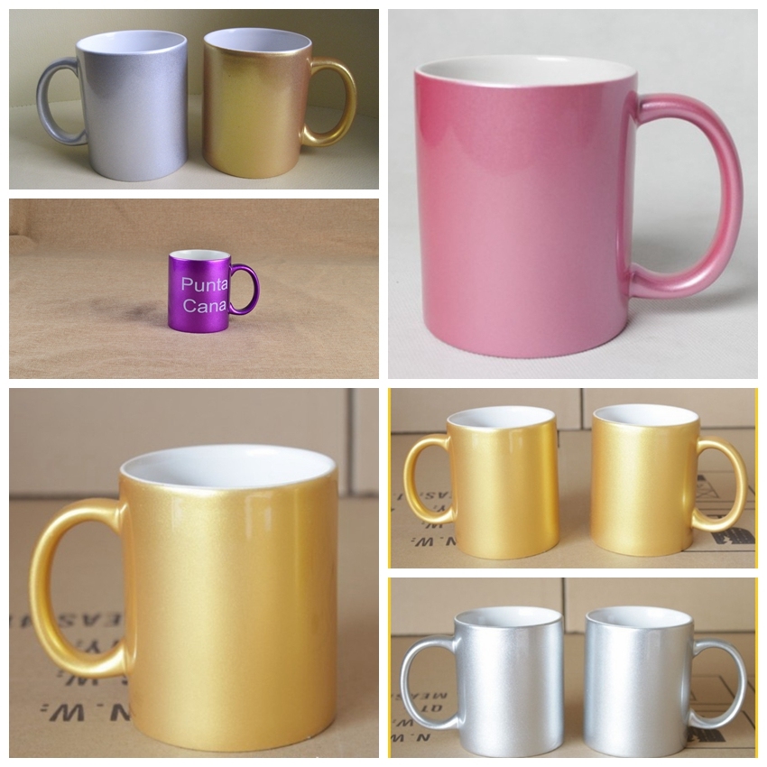 Spray Pearl Color Ceramic Mug with Coating or Sublimation