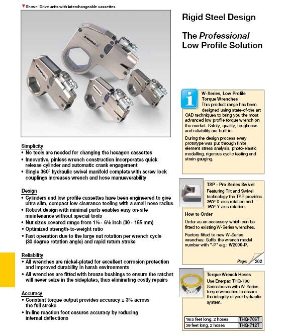 Original Enerpac W-Series, Low Profile Hexagon Wrenches