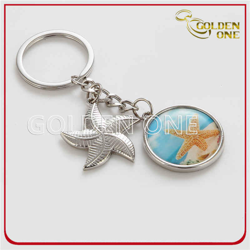 Newest Customized Summer Style Nickel Plated Metal Keyring