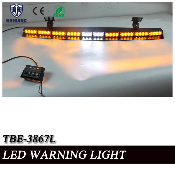 Black Aluminum Alloy Housing Visor Bar Light in Amber and White LEDs