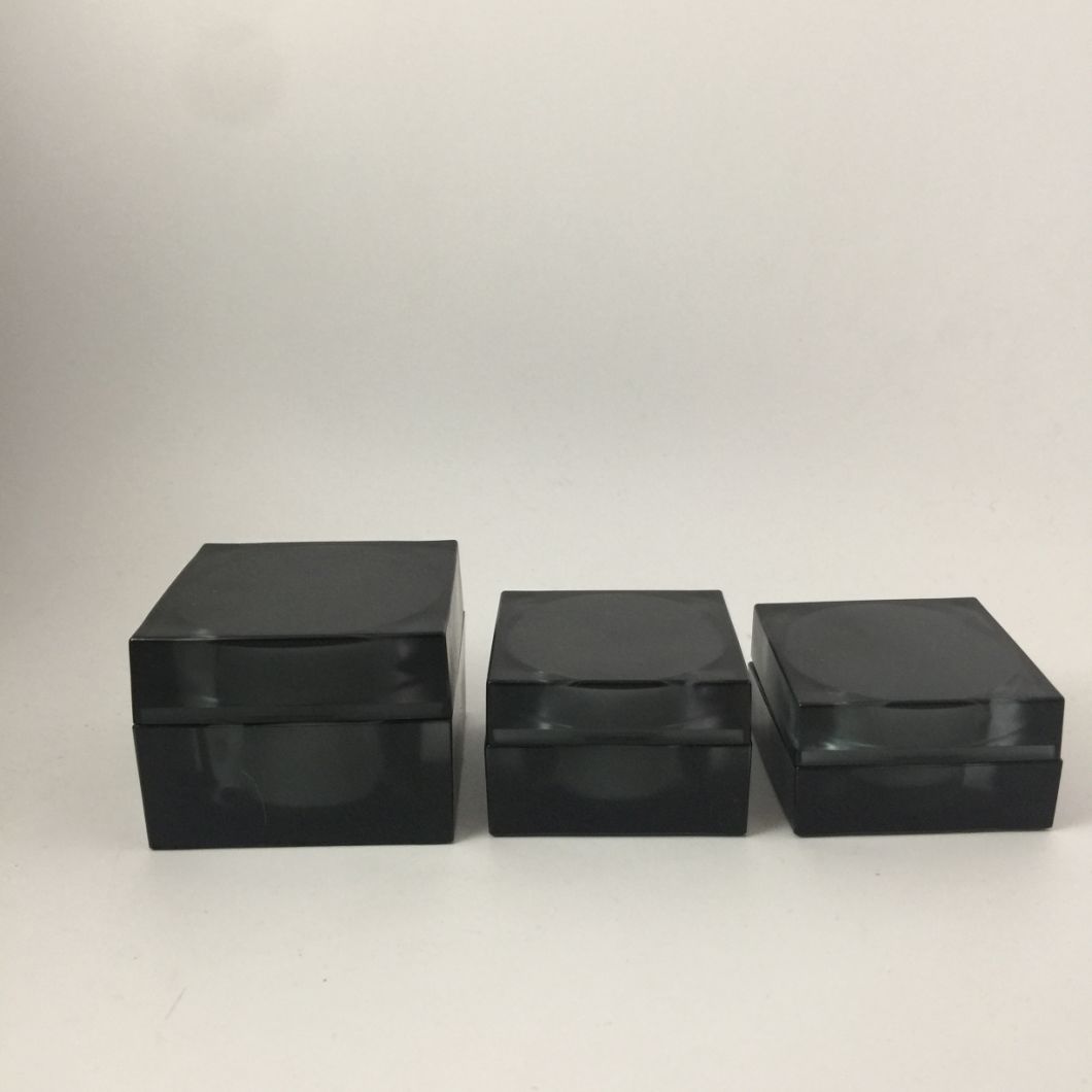 Black Acrylic Cream Jars for Cosmetic Packaging