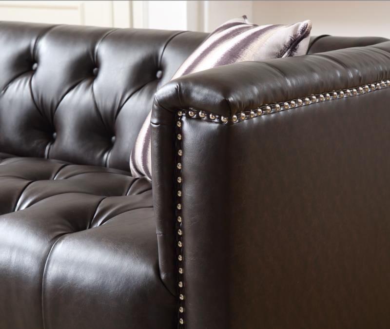 Classic Living Room Chesterfield Leather Sofa