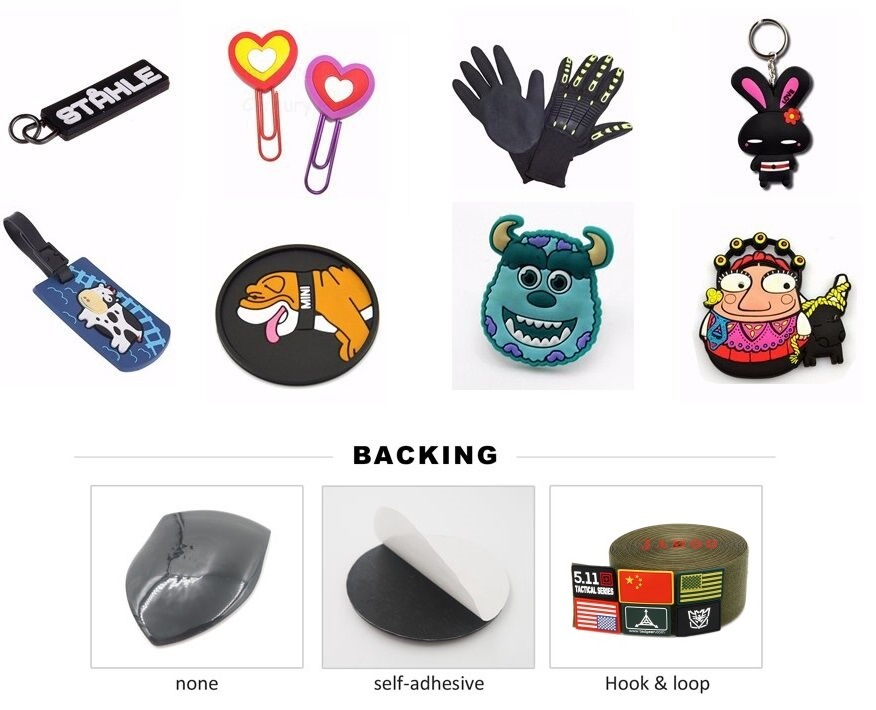 Custom School Backpack Earphone Port PVC Rubber Patch