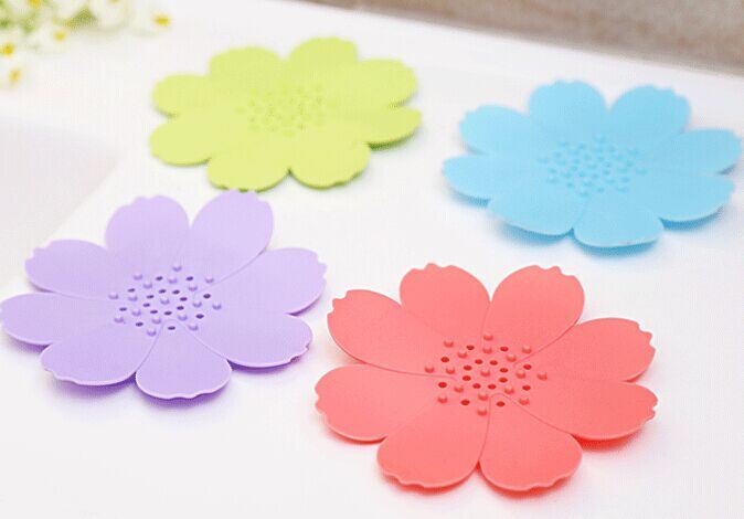Promotion Gift Flower Shape Anti-Slip Silicone Soap Mat Soap Dish
