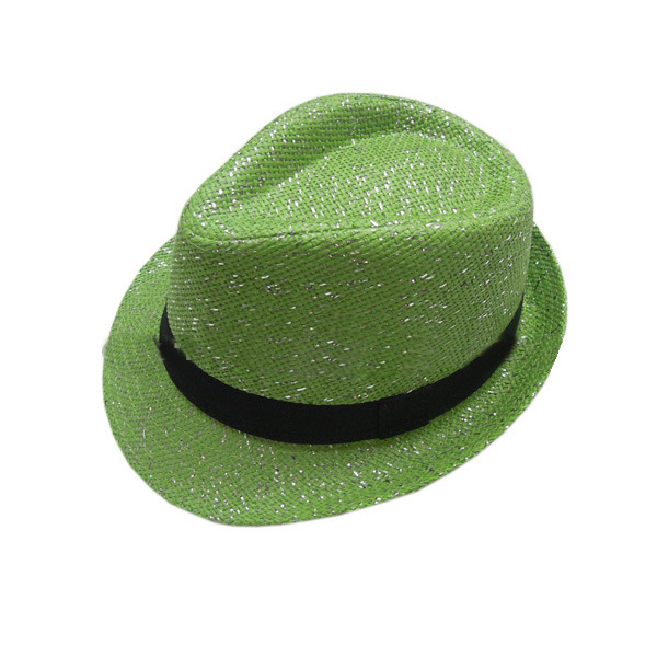 Custom Green Paper Fedora Straw Hats Party Man Hat