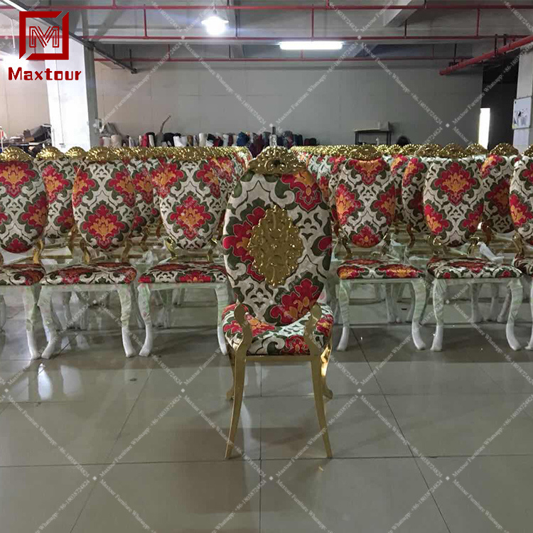 Hotel Events Party Banquet Fabric Stainless Steel Wedding Dining Chair