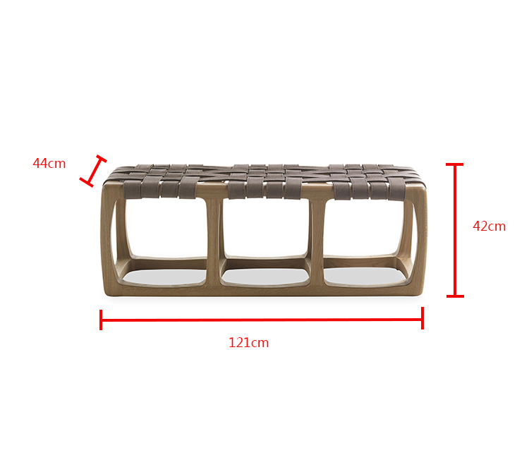 Modern Style Soild Ash Wood Grid Furniture Living Room Benches