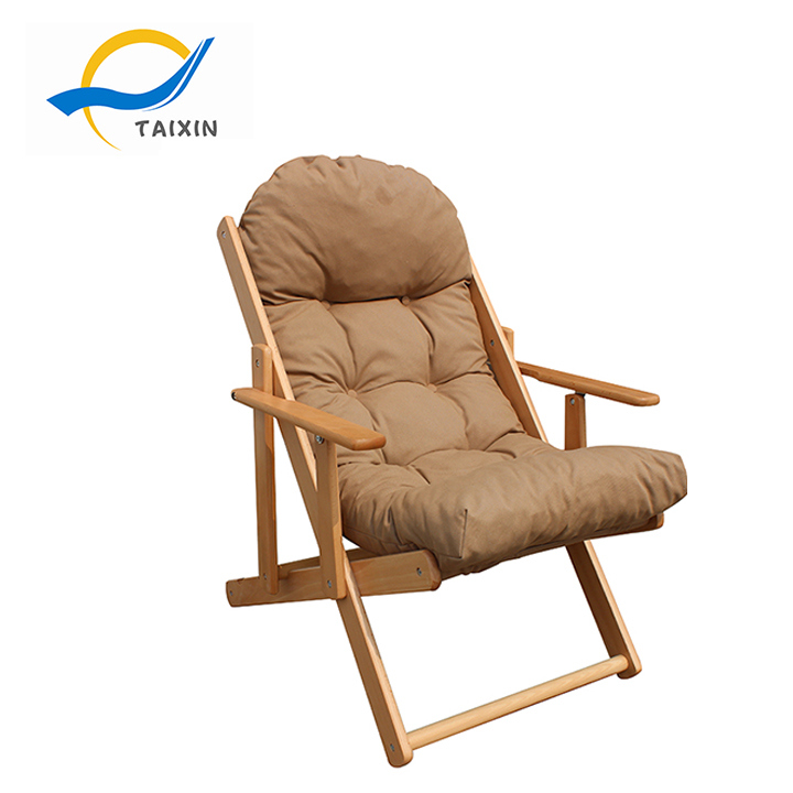 Movable Comfortable Sling Wooden Beach Chair