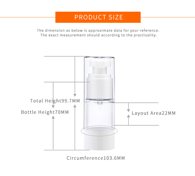 15ml Wholesale as Material Airless vacuum Bottle