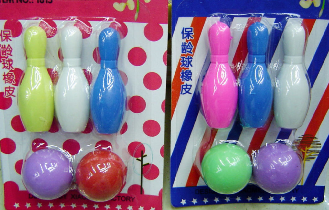 Novelty Pencil Eraser with Bowling Set Design