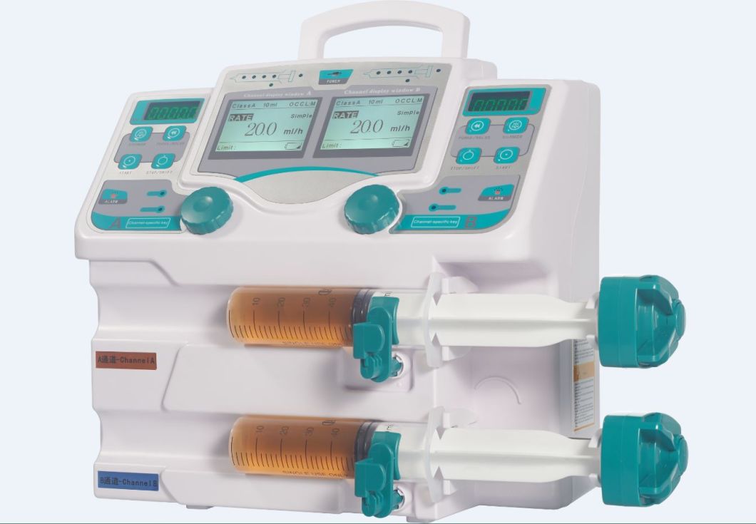 Ce Approved Medical Automatic Double Channel Syringe Pump for Hospital-Byz-810tu