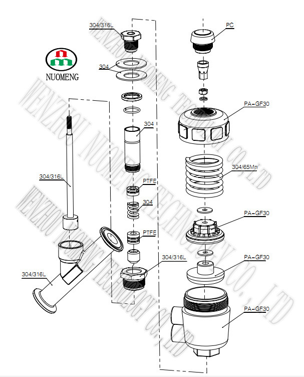 Sanitary Stainless Steel Angle Seat Valve for Pharmacy, Food and Beverage Processing