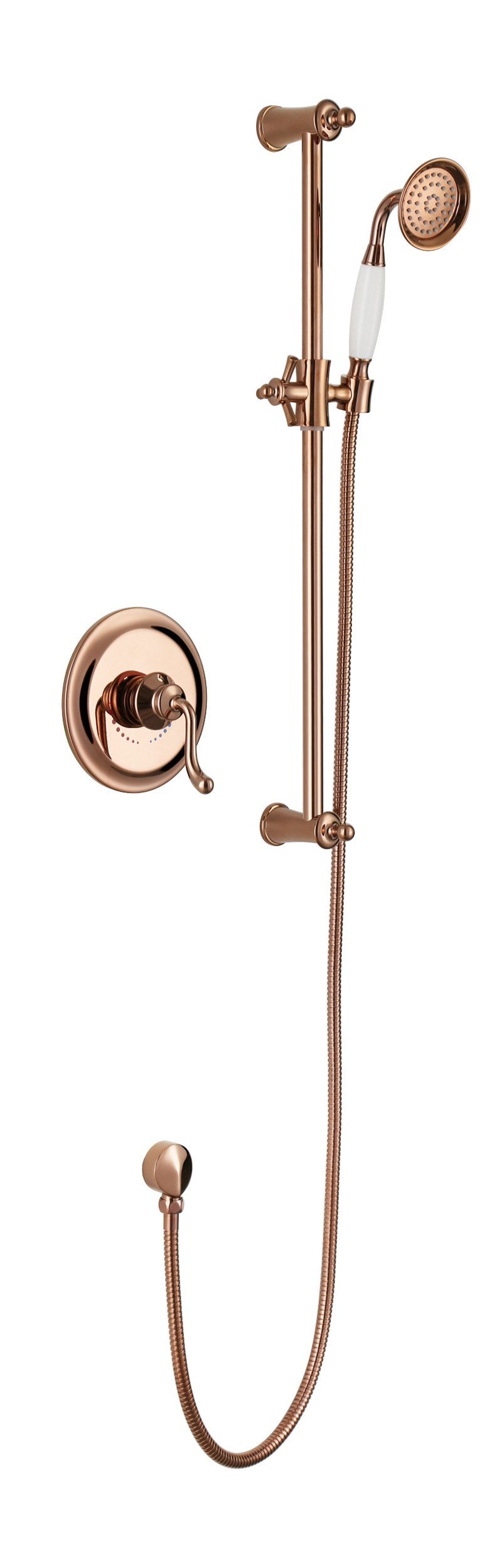 Wall Mounted Antique Brass Concealed Shower Set (zf-W64)