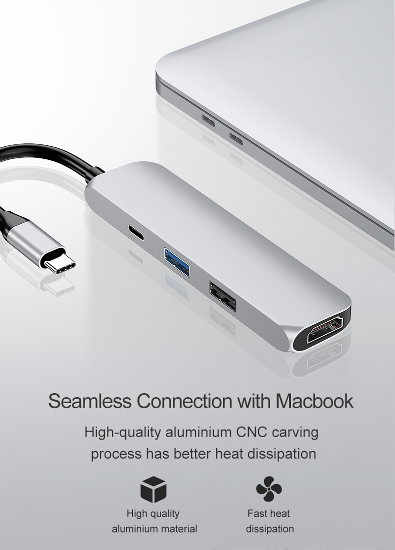 HUB USB-C 4 em 1 USB-C HUB 4 in 1