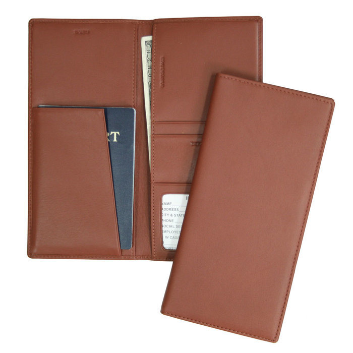 Brown PU Leather Passport Cover for Travelling