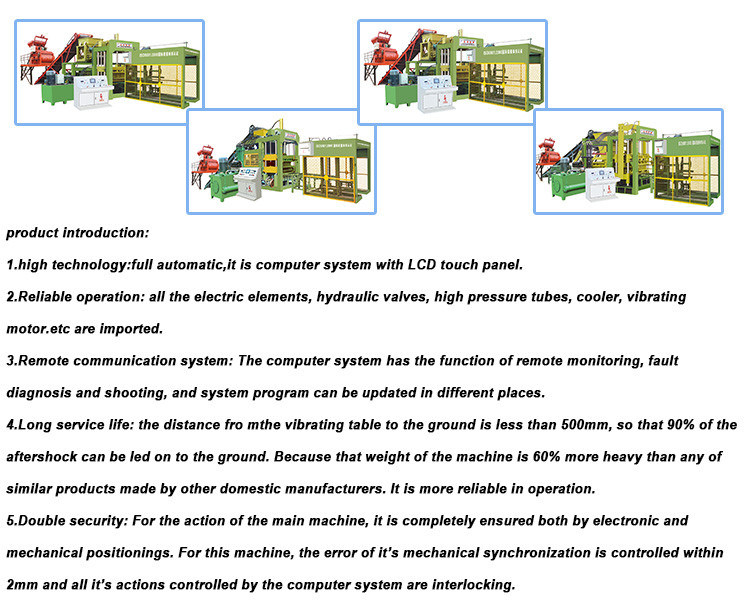 Qty 10-15 Automatic and Hydraulic Concrete Block Machine/Cement Brick Machine/Hollow Brick Machine/Interlock Block Machine