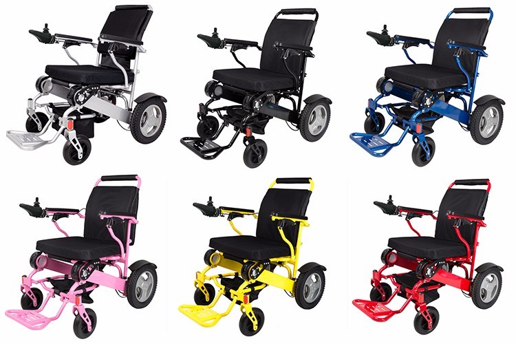 Aluminium Alloy Brushless Motor Lightweight Folding Power Wheelchairs for Hospital