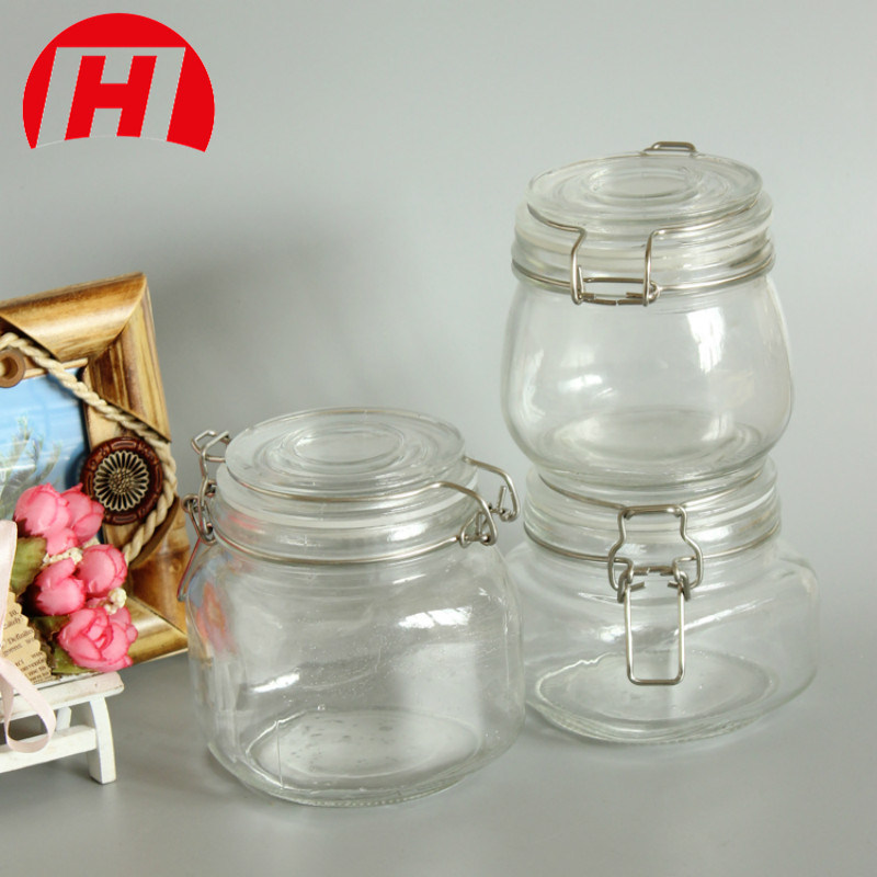 Clear Kitchen Food Storage Airtight Seal Lock Lid Jar/Glass Jar