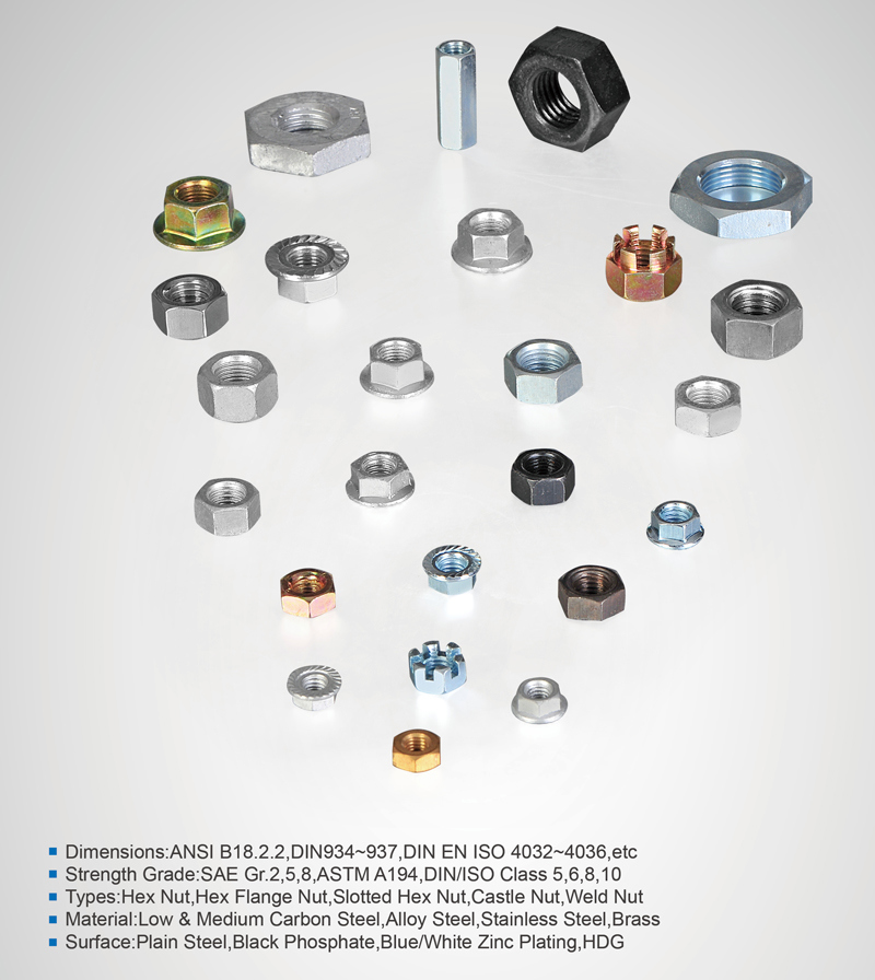 Yellow Zinc Hex Flange Lock Nut