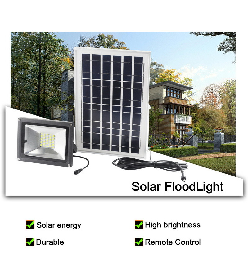 IP66 20W 50W 100W Outdoor Motion Sensor Solar LED Flood Light with Remote Controller
