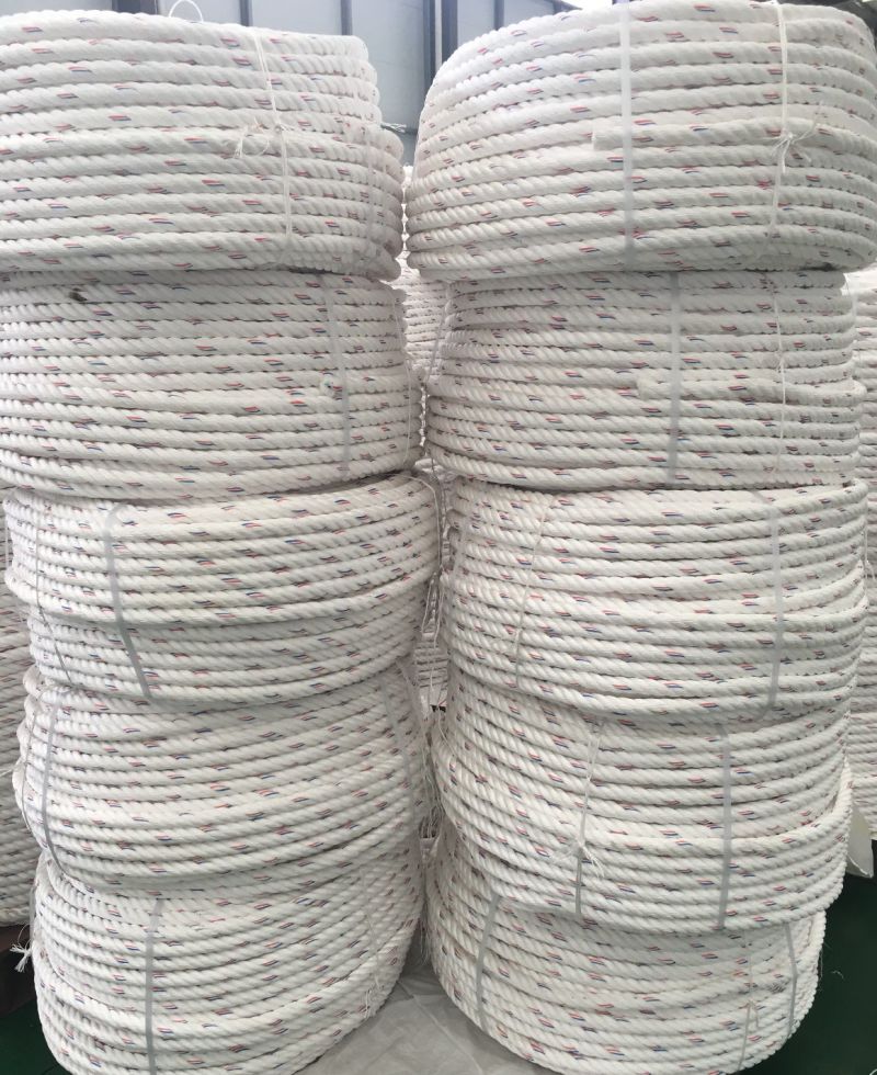 Premium Quality PP Ropes White with Blue & Red